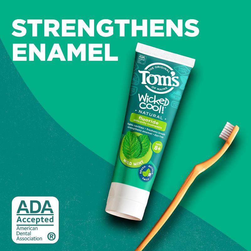 slide 4 of 13, Tom's of Maine Mild Mint Wicked Cool! Anticavity Fluroide Toothpaste - 5.1oz, 5.1 oz