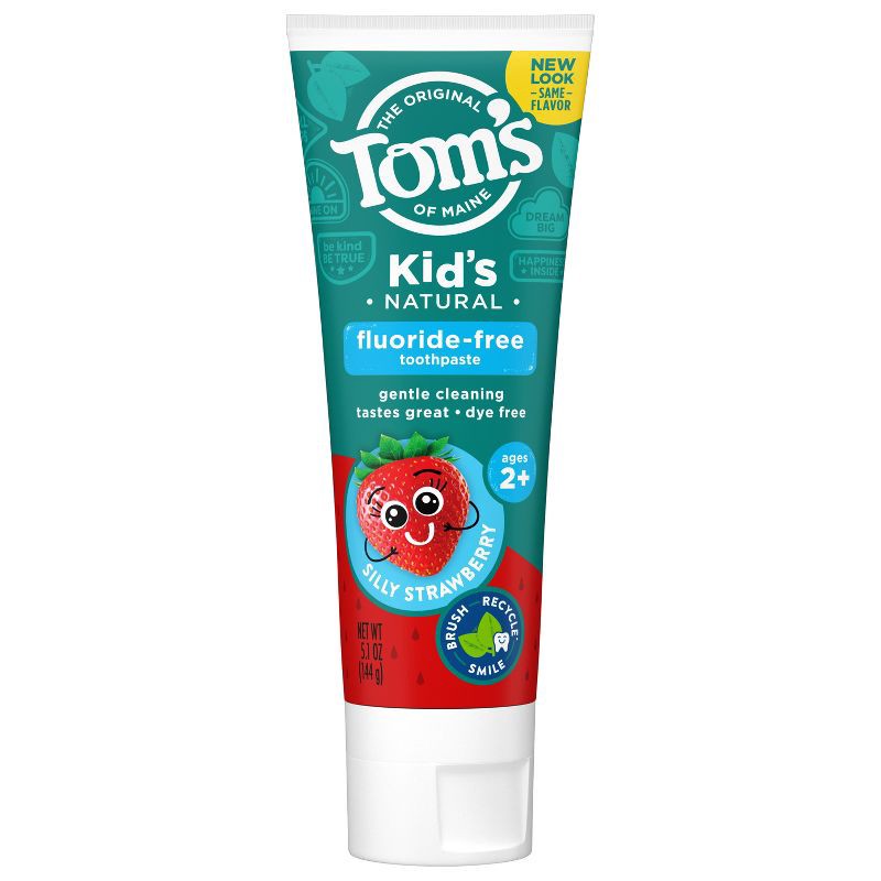 slide 1 of 9, Tom's of Maine Silly Strawberry Childrens Fluoride-Free Toothpaste 5.1oz, 5.1 oz