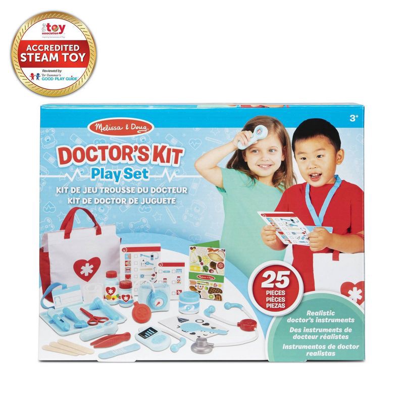 slide 9 of 9, Melissa & Doug Get Well Doctor's Kit Pretend Play Set – 25 Toy Pieces for Preschool Girls, Boys, 1 ct