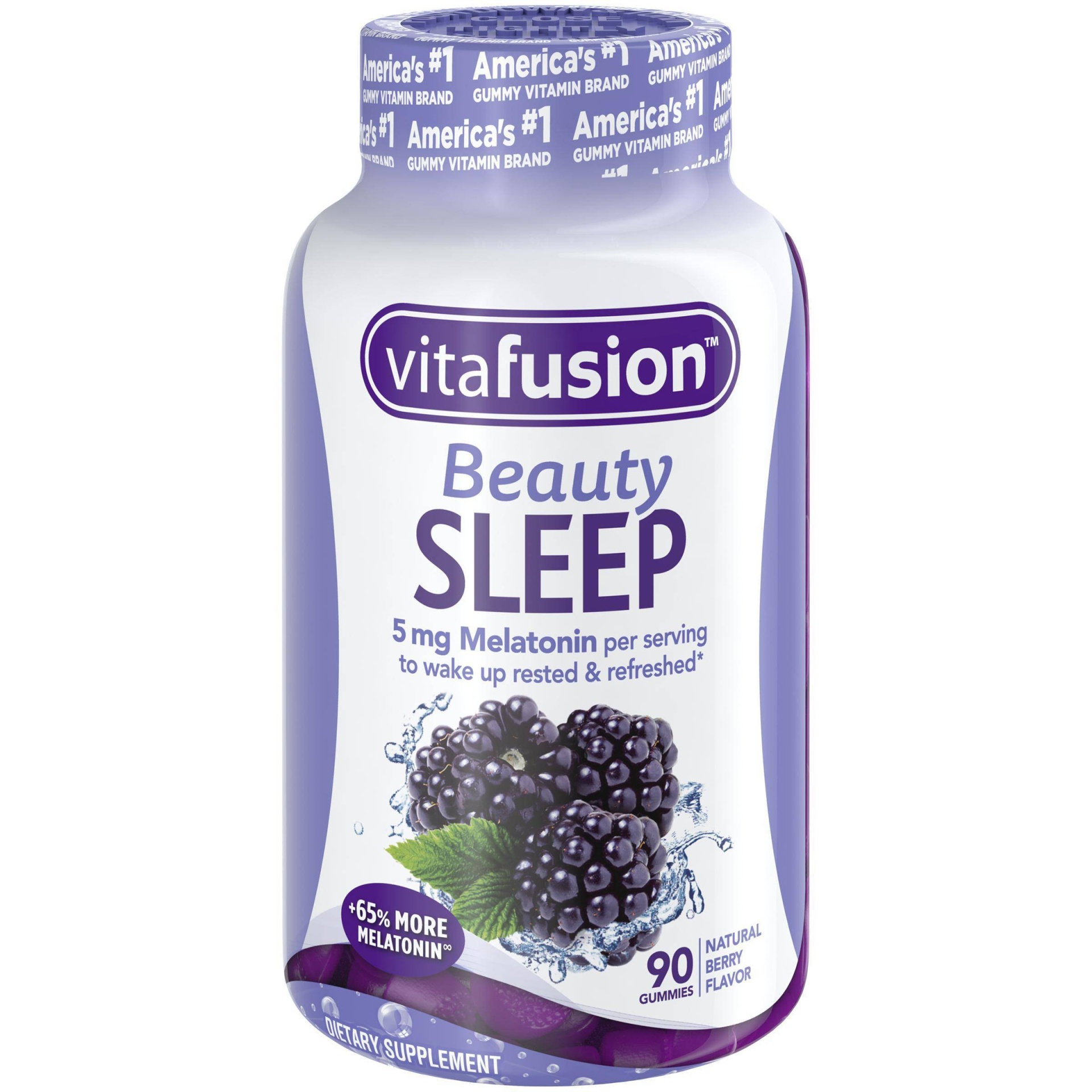 slide 1 of 4, Vitafusion Beauty Sleep Dietary Supplement Gummies - Natural Berry, 90 ct