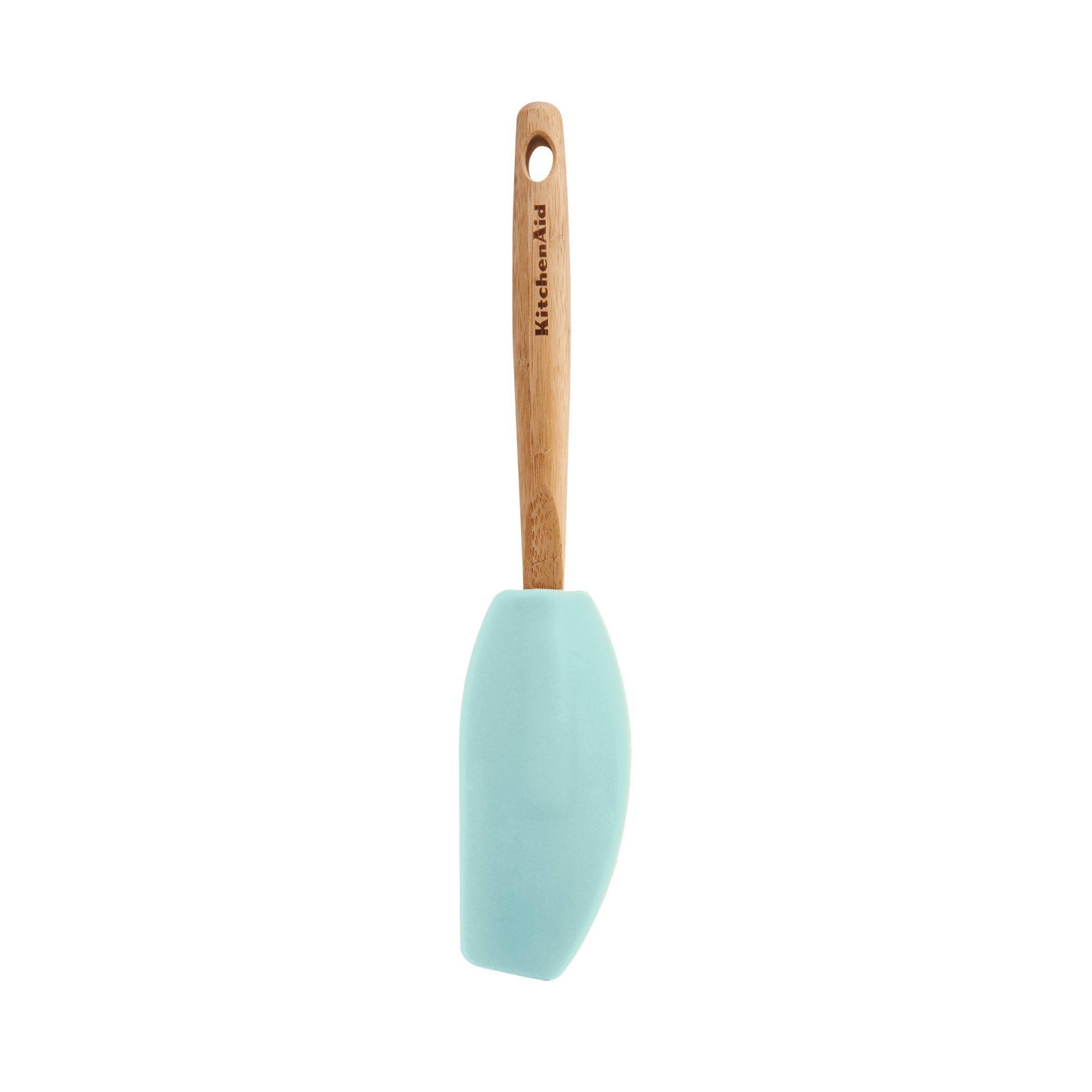 slide 1 of 1, KitchenAid Bamboo Mixer Spatula Ice Blue, 1 ct