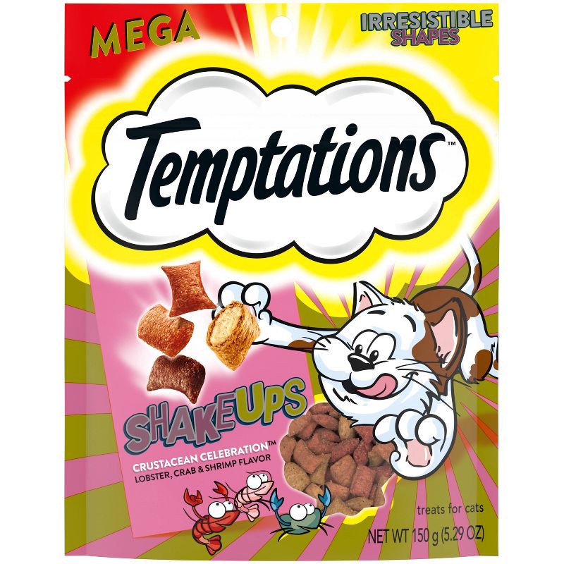 slide 1 of 9, Temptations ShakeUps Crustacean Celebration Cat Treats with Lobster, Seafood, Crab and Shrimp - 5.29oz, 5.29 oz