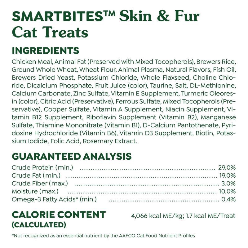slide 13 of 13, Greenies Smartbites Skin and Fur Health Chicken Flavor Cat Treats - 2.1oz, 2.1 oz