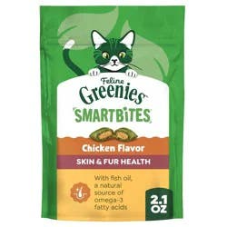 Greenies Smartbites Skin and Fur Health Chicken Flavor Cat Treats - 2.1oz