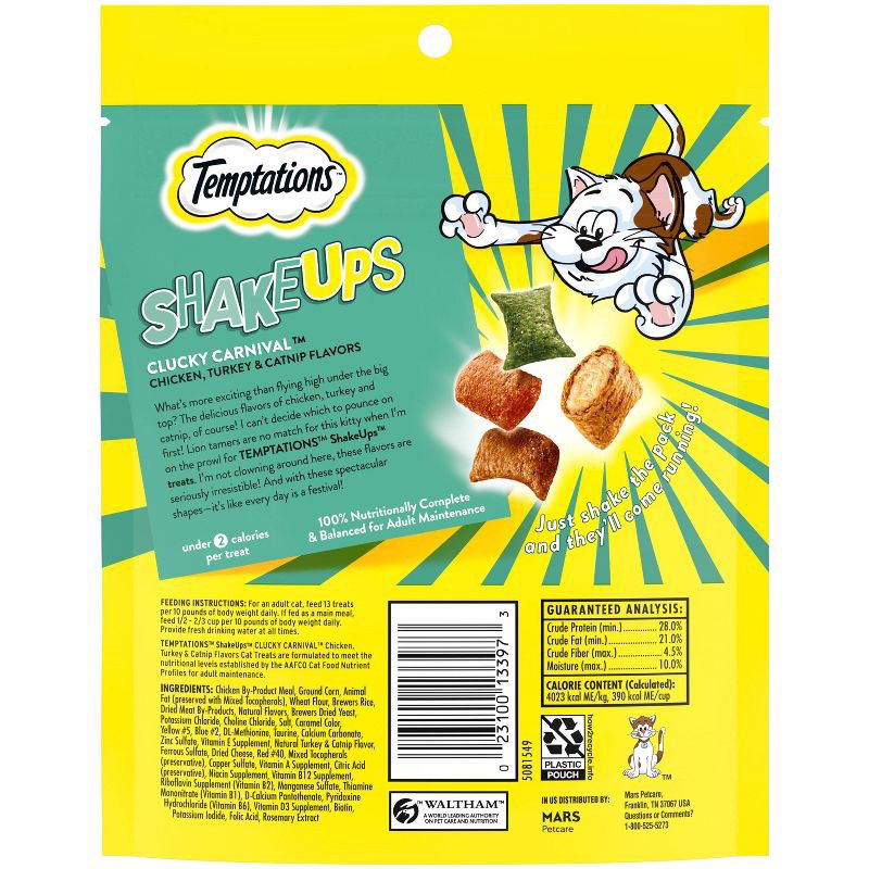 slide 2 of 9, Temptations ShakeUps Clucky Carnival Cat Treats with Chicken Turkey and Catnip - 5.29oz, 5.29 oz