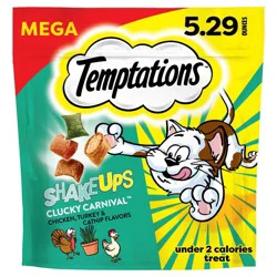 Temptations ShakeUps Clucky Carnival Cat Treats with Chicken Turkey and Catnip - 5.29oz