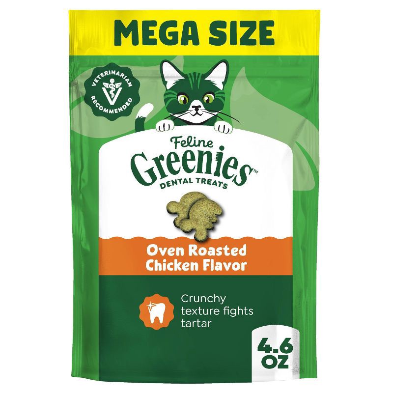 slide 1 of 14, Greenies Dental Cat Treats Oven-Roasted Chicken - 4.6oz, 4.6 oz