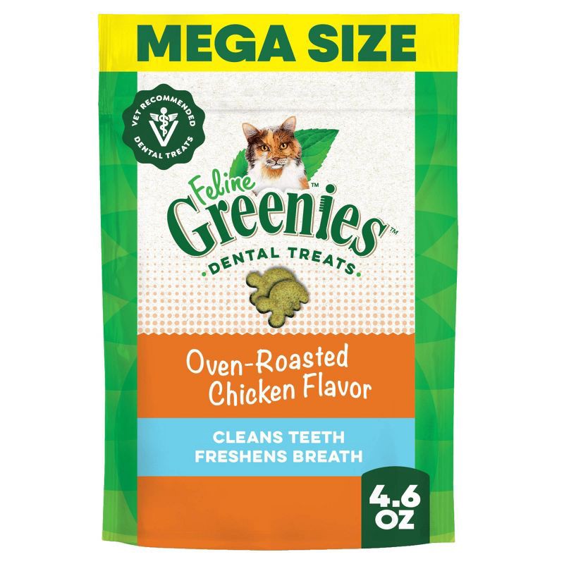 slide 1 of 13, Greenies Dental Cat Treats Oven-Roasted Chicken - 4.6oz, 4.6 oz