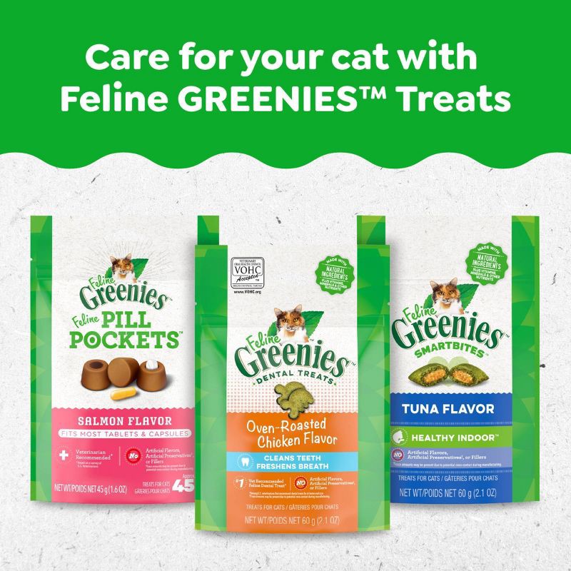 slide 11 of 13, Greenies Dental Cat Treats Oven-Roasted Chicken - 4.6oz, 4.6 oz