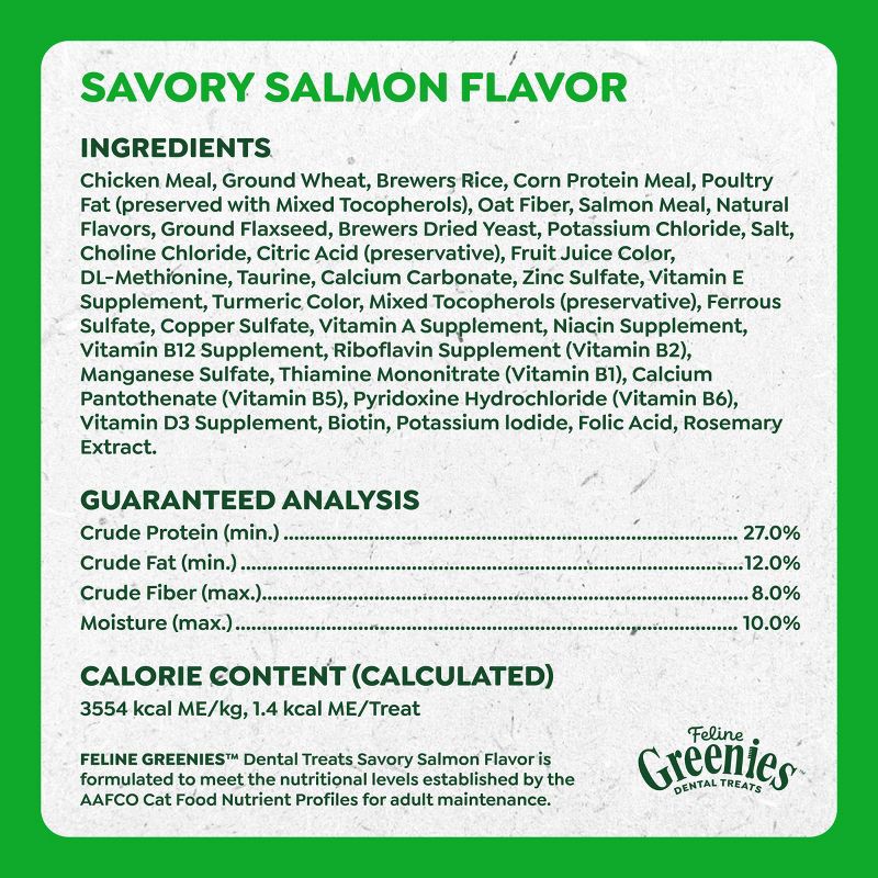 slide 12 of 14, Greenies Savory Salmon Flavor Dental Cat Treats - 4.6oz, 4.6 oz