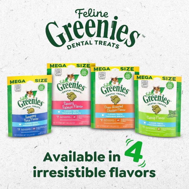 slide 8 of 13, Greenies Savory Salmon Flavor Dental Cat Treats - 4.6oz, 4.6 oz
