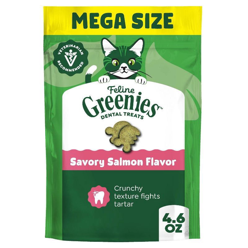 slide 1 of 14, Greenies Savory Salmon Flavor Dental Cat Treats - 4.6oz, 4.6 oz