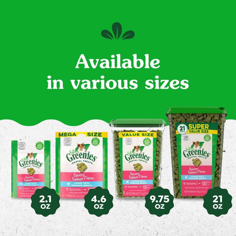 slide 12 of 13, Greenies Savory Salmon Flavor Dental Cat Treats - 9.75oz, 9.75 oz