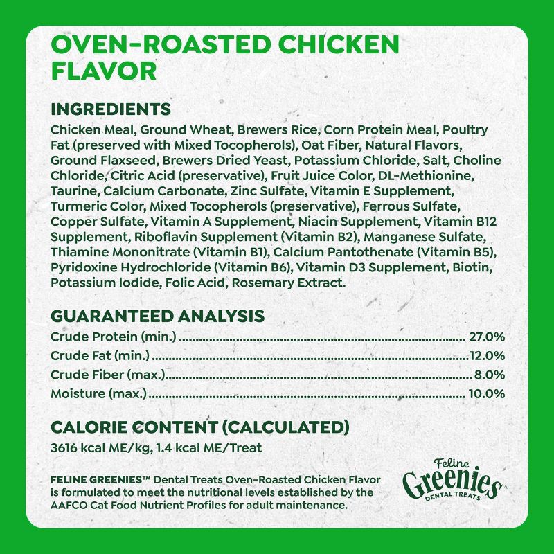 slide 12 of 14, Greenies Dental Cat Treats Oven-Roasted Chicken - 9.75 oz, 9.75 oz
