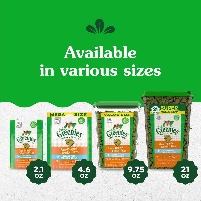 slide 12 of 13, Greenies Dental Cat Treats Oven-Roasted Chicken - 9.75 oz, 9.75 oz