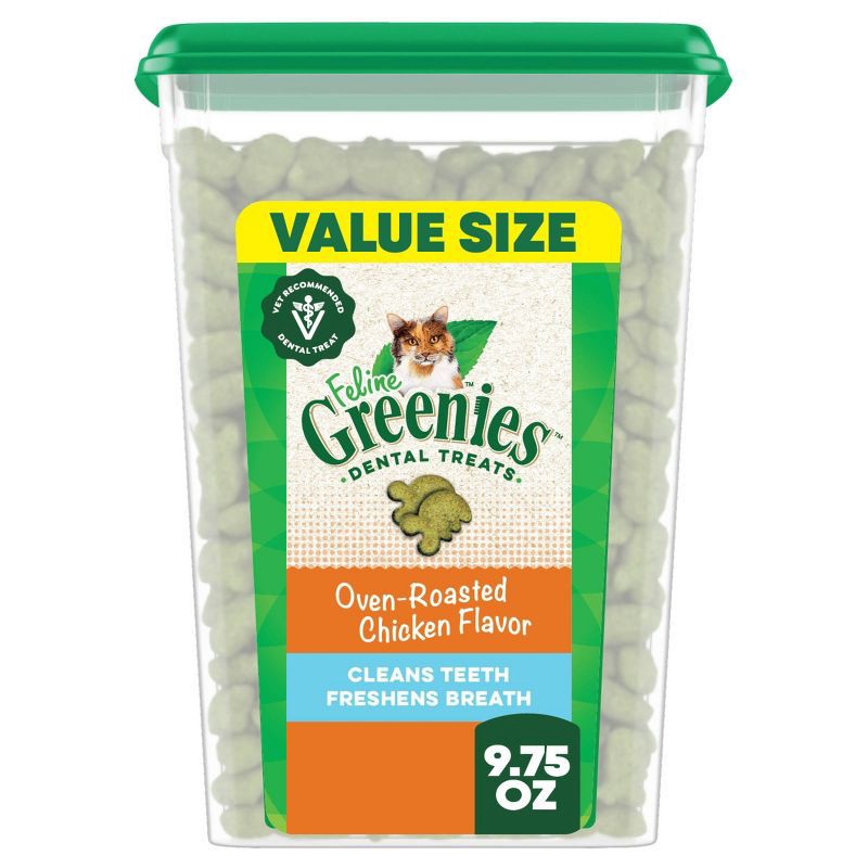 slide 1 of 13, Greenies Dental Cat Treats Oven-Roasted Chicken - 9.75 oz, 9.75 oz