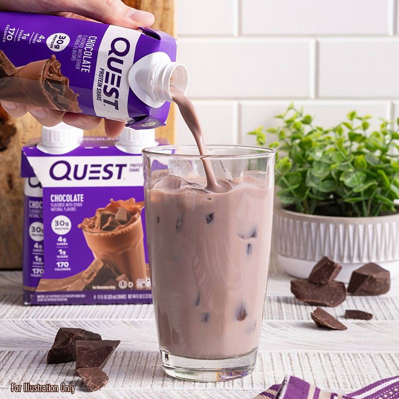 slide 3 of 8, Quest Nutrition Ready To Drink Protein Shake - Chocolate - 44 fl oz/4ct, 4 ct; 44 fl oz