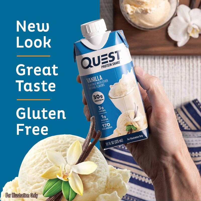 slide 5 of 8, Quest Nutrition Ready To Drink Protein Shake - Vanilla - 44 fl oz/4ct, 4 ct; 44 fl oz