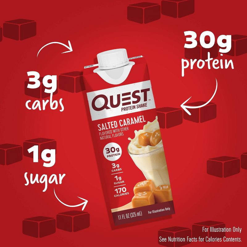 slide 6 of 8, Quest Nutrition Ready To Drink Protein Shake – Salted Caramel - 44 fl oz/4ct, 4 ct; 44 fl oz