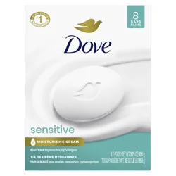 Dove Beauty Bar More Moisturizing Than Bar Soap Sensitive Skin, 3.75 oz, 8 Bars