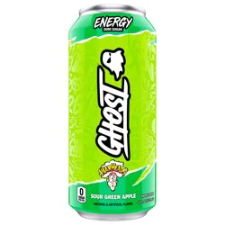 Ghost Zero Sugar Energy Drink, Warheads Sour Green Apple, 16 fl oz can