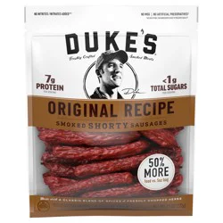 Duke's Beef Original Recipe Smoked Shorty Sausages, 7g Protein Per Serving, 7.5 oz.