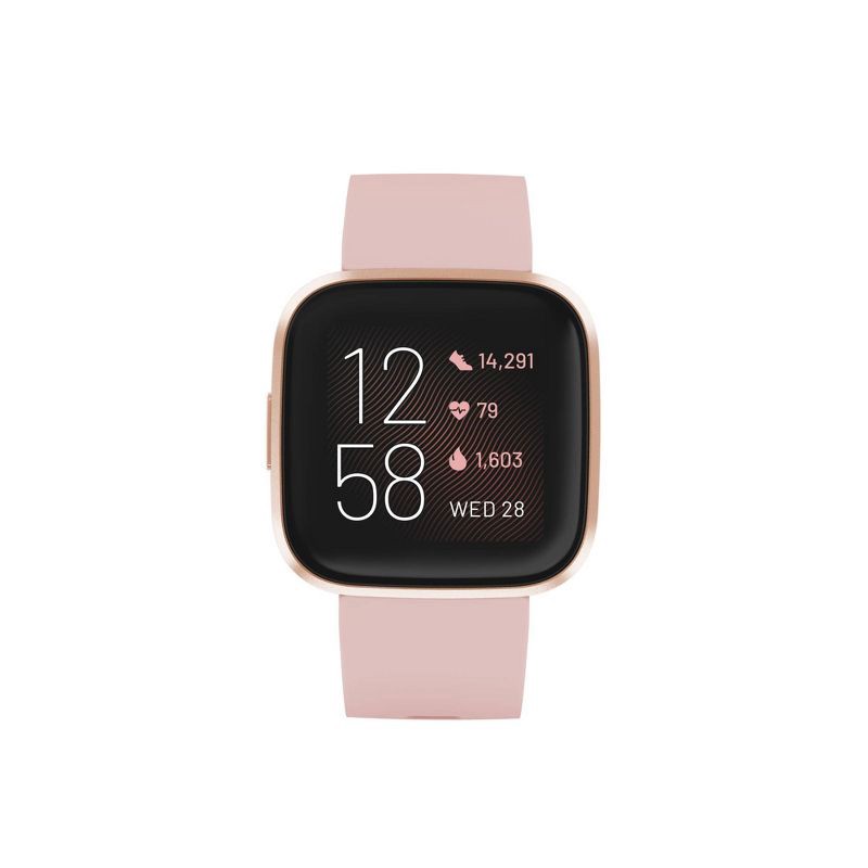 slide 1 of 1, Fitbit Versa 2 Smartwatch - Copper Rose Aluminum with Petal Band, 1 ct