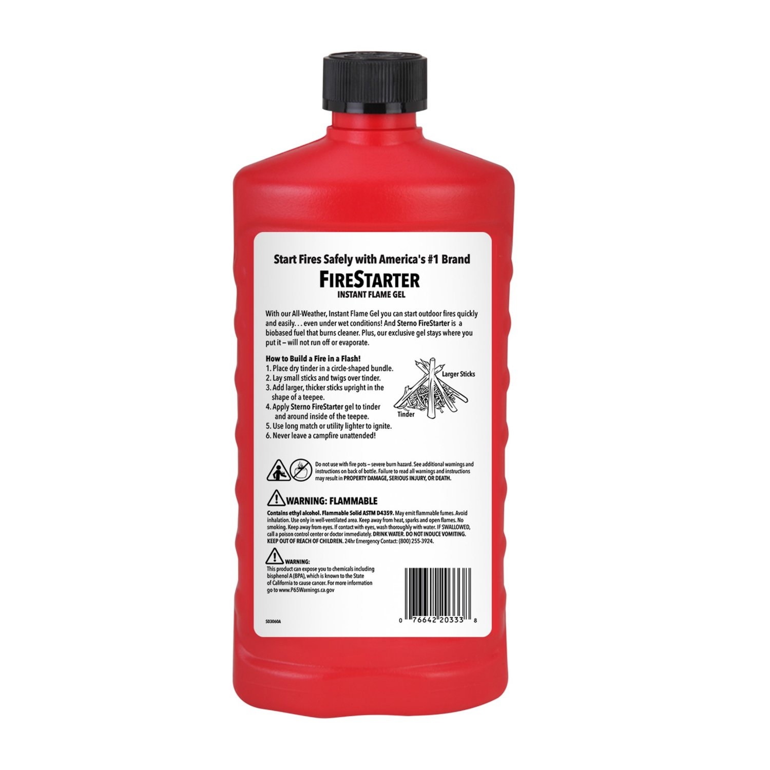 slide 2 of 2, Sterno Green Firestarter Instant Flame Gel 17.90 fl oz, 17.9 fl oz