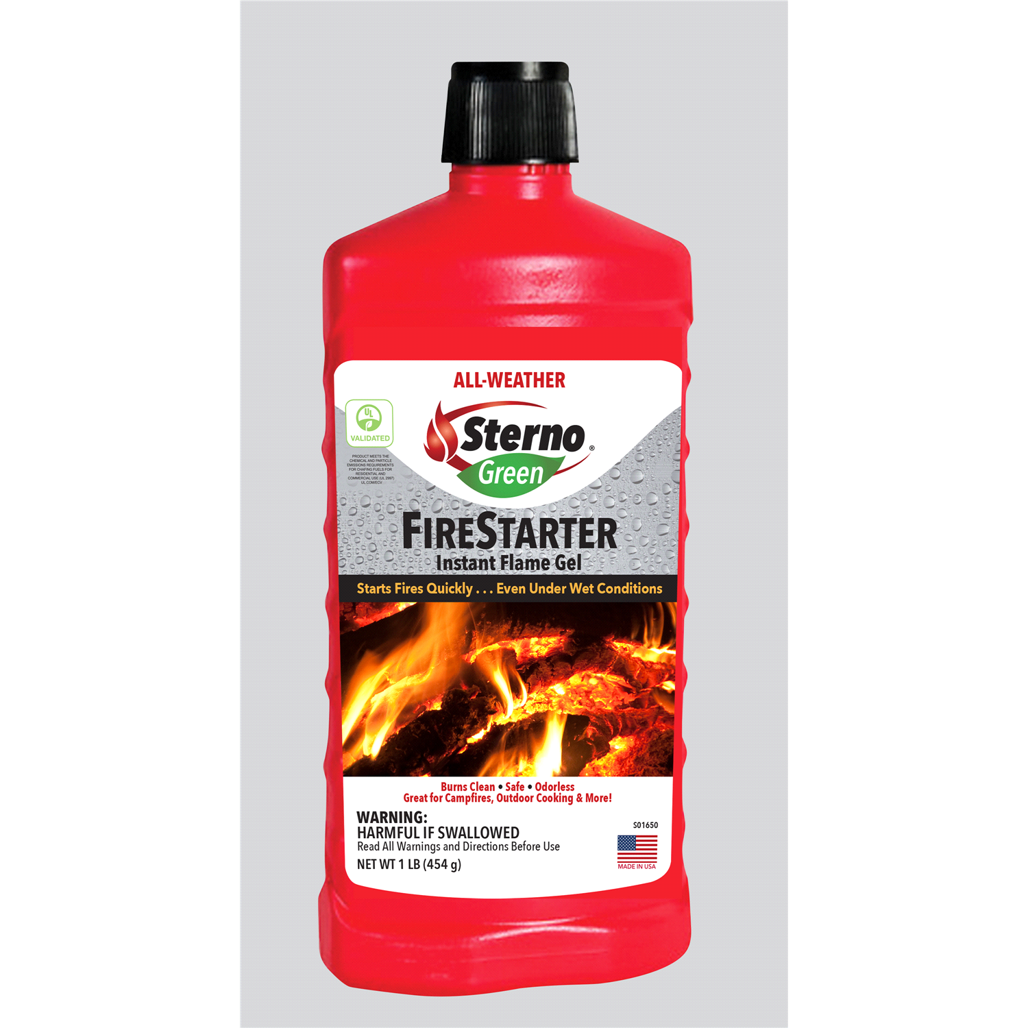 slide 1 of 2, Sterno Green Firestarter Instant Flame Gel 17.90 fl oz, 17.9 fl oz