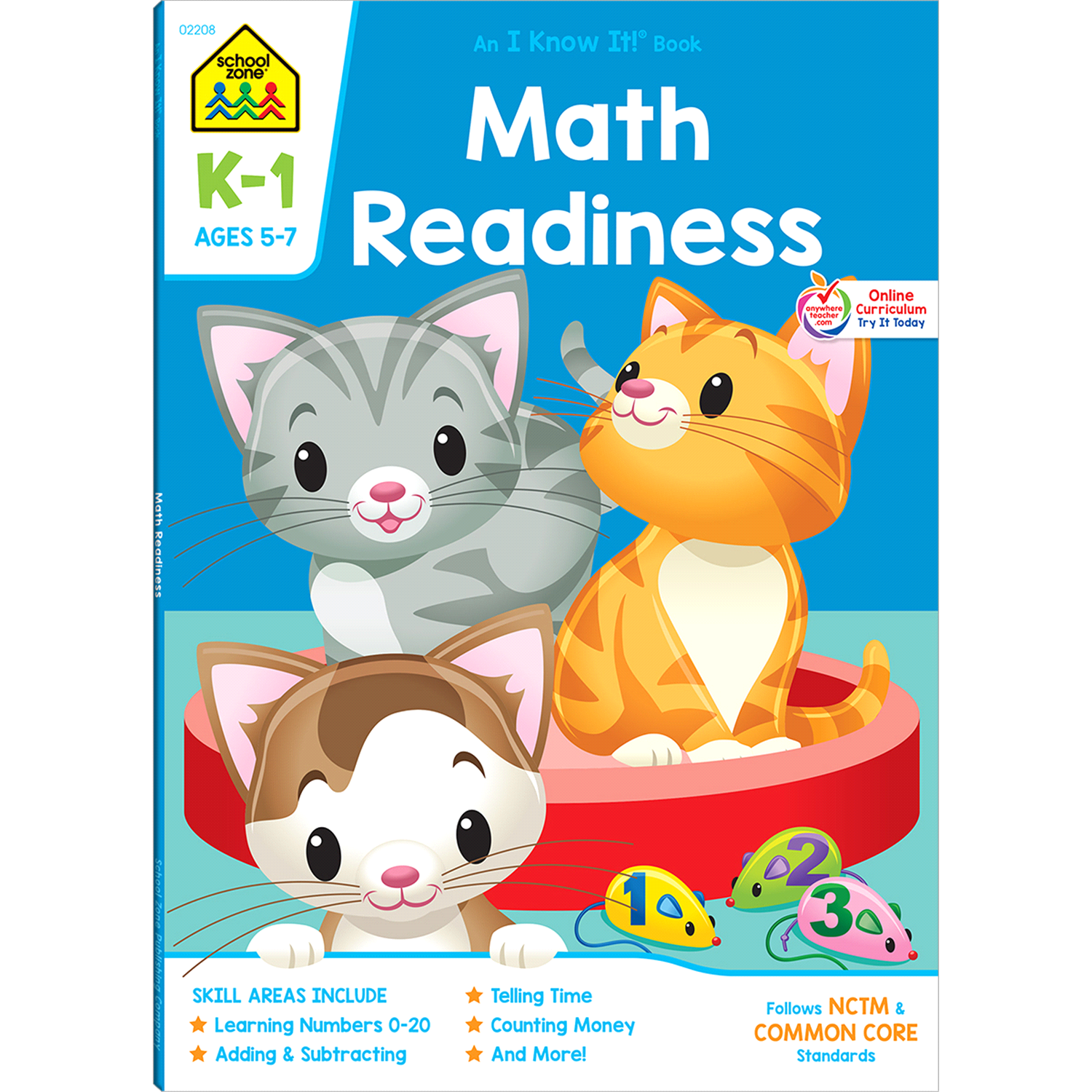 slide 1 of 1, School Zone Math Readiness K-1 Workbook, 1 ct