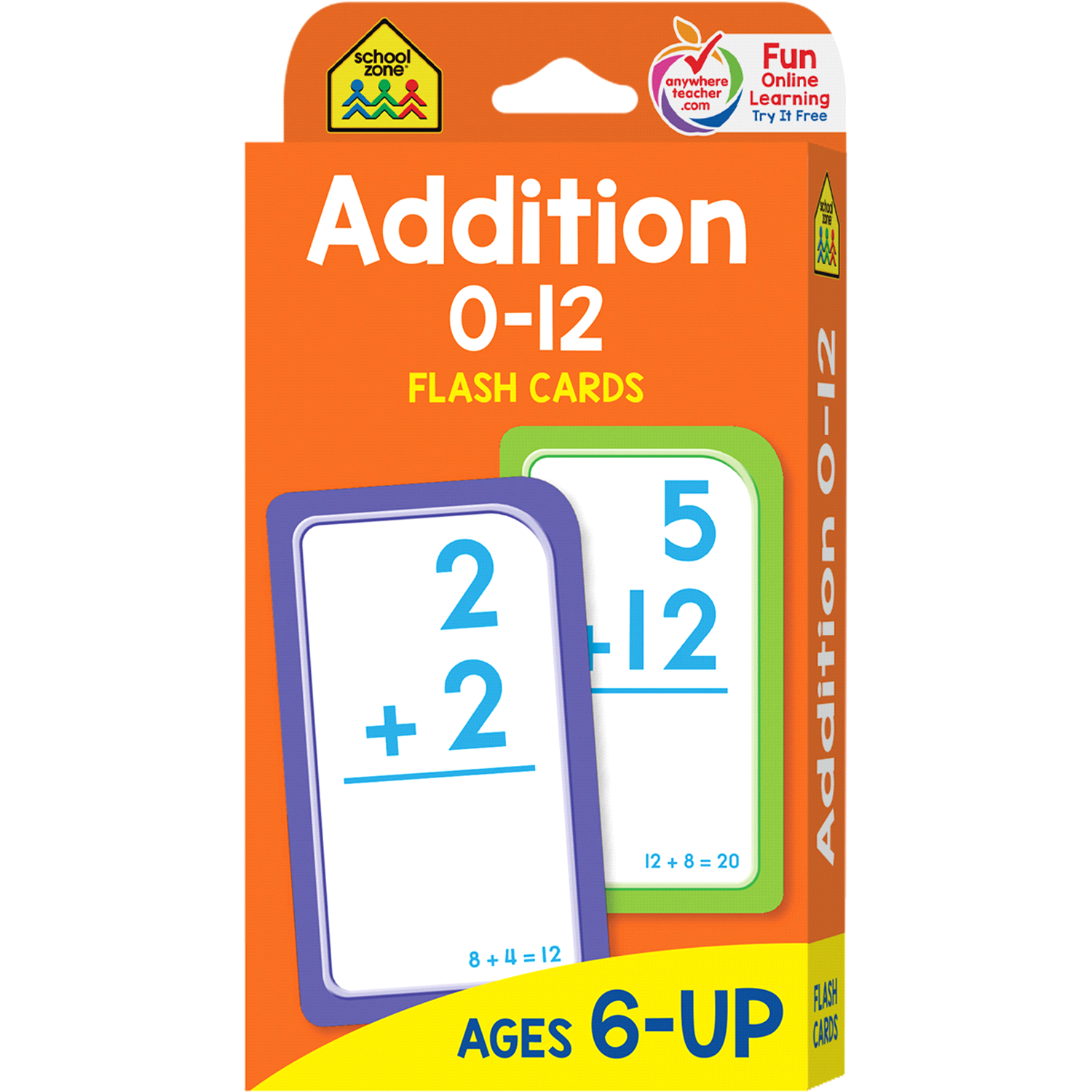 slide 1 of 1, School Zone Addition 0-12 Flash Cards, 1 ct