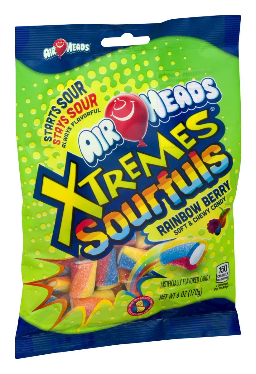 slide 2 of 9, Airheads Xtremes Sourfuls Rainbow Berry Chewy Candy, 6 oz