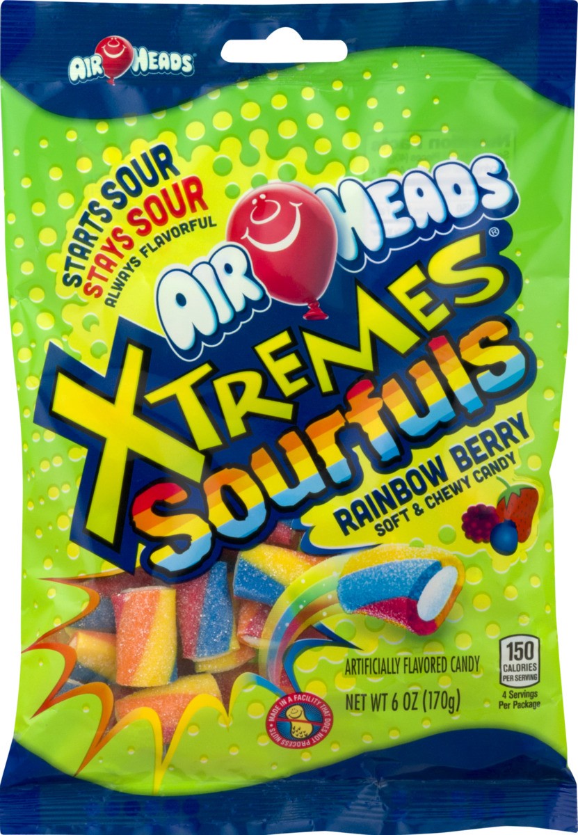 slide 8 of 9, Airheads Xtremes Sourfuls Rainbow Berry Chewy Candy, 6 oz