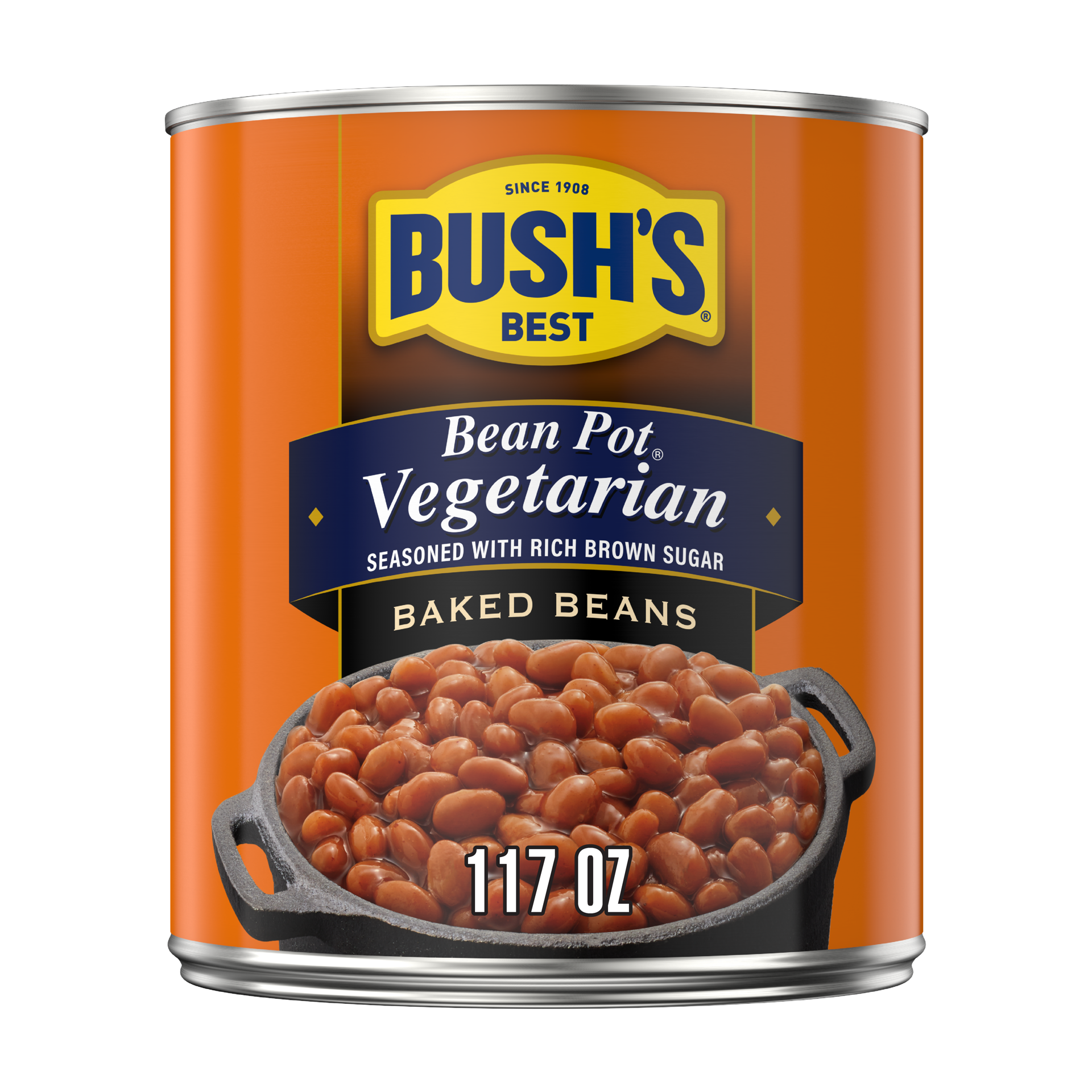 slide 1 of 8, Bush's Best Bush's Bean Pot Vegetarian Baked Beans 117 oz, 117 oz