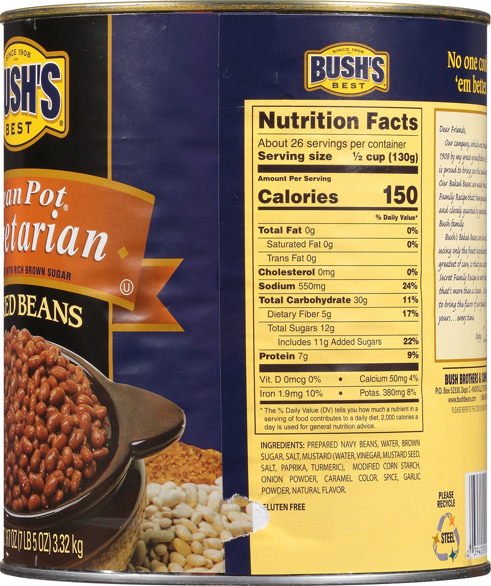 slide 3 of 8, Bush's Best Bush's Bean Pot Vegetarian Baked Beans 117 oz, 117 oz