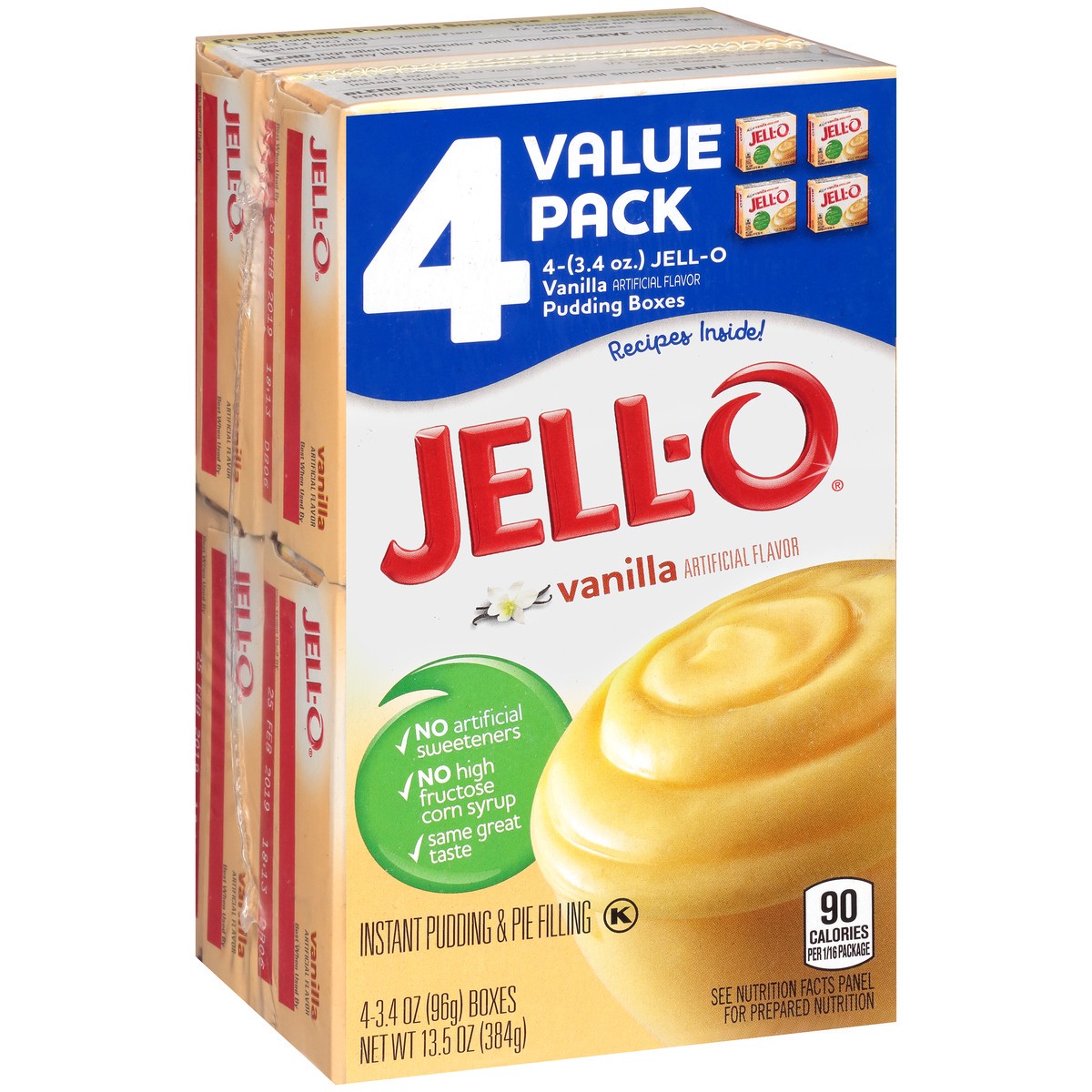 slide 8 of 9, Jell-O Vanilla Instant Pudding & Pie Filling Mix Value Pack, 4 ct Pack, 3.4 oz Boxes, 4 ct