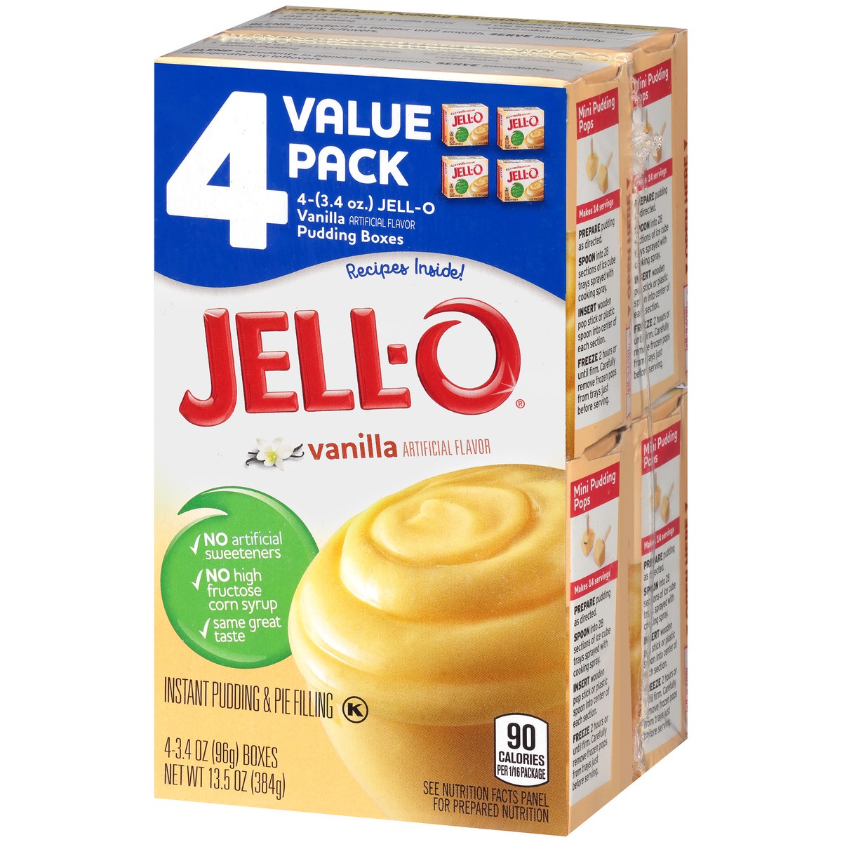 slide 9 of 9, Jell-O Vanilla Instant Pudding & Pie Filling Mix Value Pack, 4 ct Pack, 3.4 oz Boxes, 4 ct