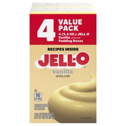 Jell-O Vanilla Instant Pudding & Pie Filling Mix Value Pack, 4 ct Pack, 3.4 oz Boxes