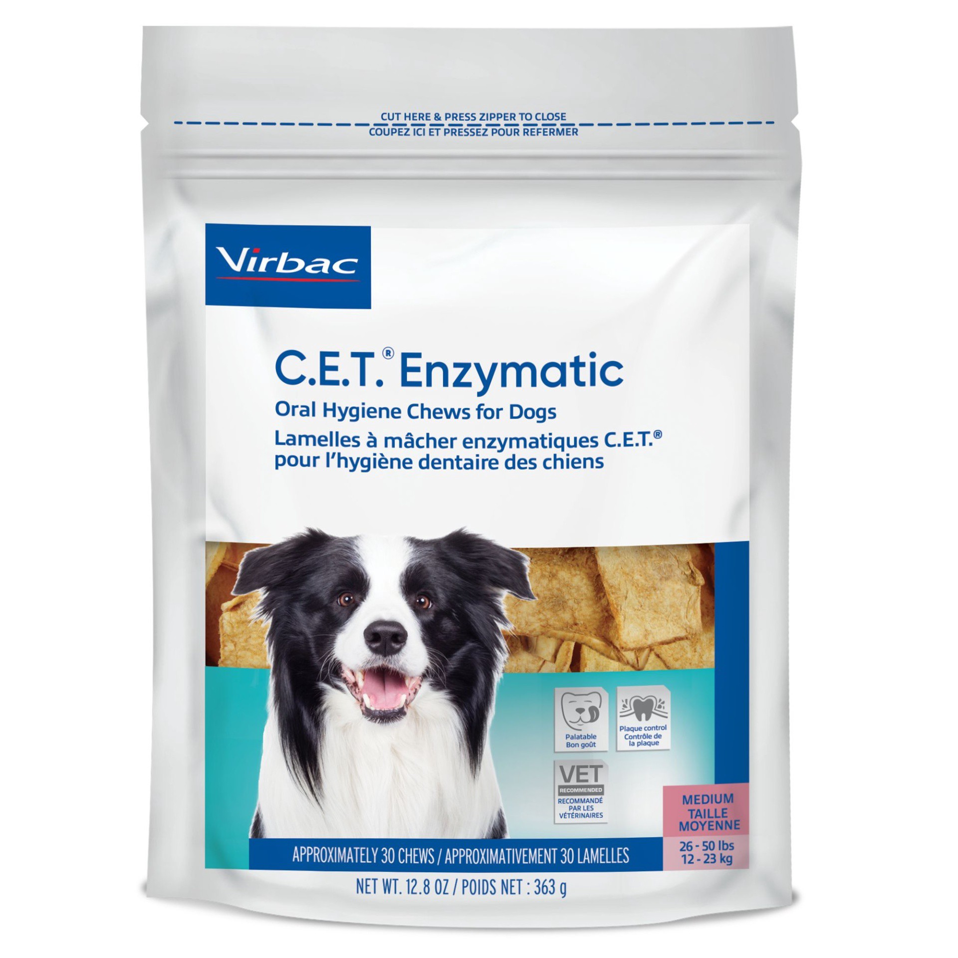 slide 1 of 1, Virbac C.E.T. Enzymatic Oral Hygiene Care Dog Chews, MED