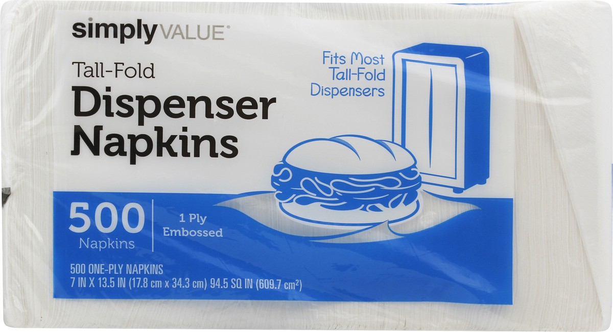 slide 6 of 11, Simply Value Tall Fold Dispenser Napkins, 500 ct