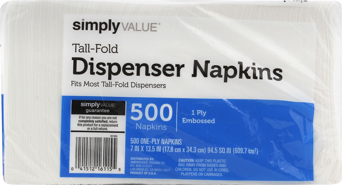slide 3 of 11, Simply Value Tall Fold Dispenser Napkins, 500 ct