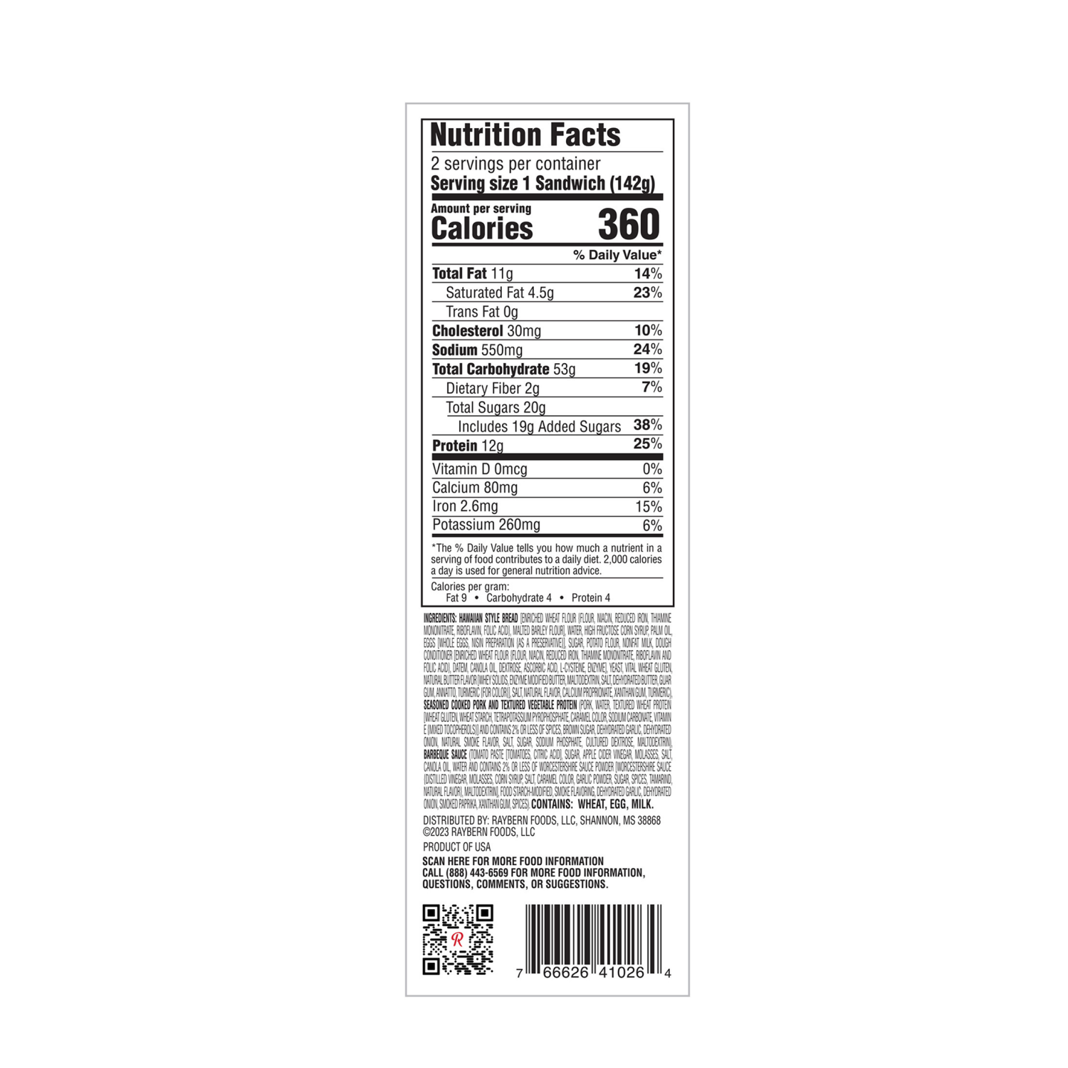 slide 3 of 3, Raybern's Crafted Barbeque Pulled Pork Sandwiches 2 ea, 2 ct