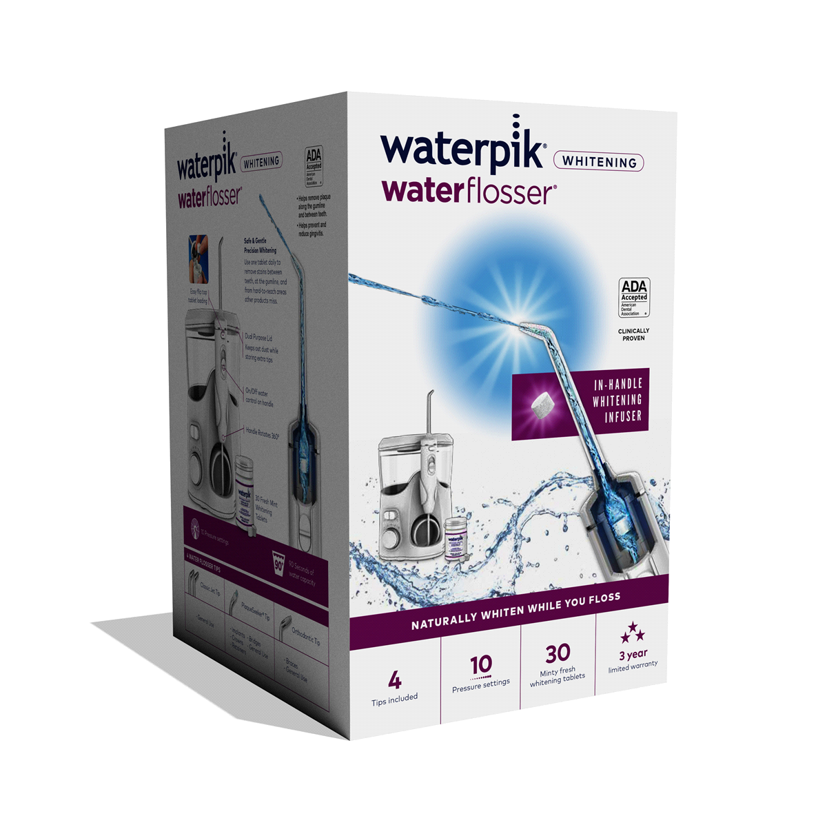 slide 1 of 8, Waterpik Whitening Water Flosser - White, 1 ct