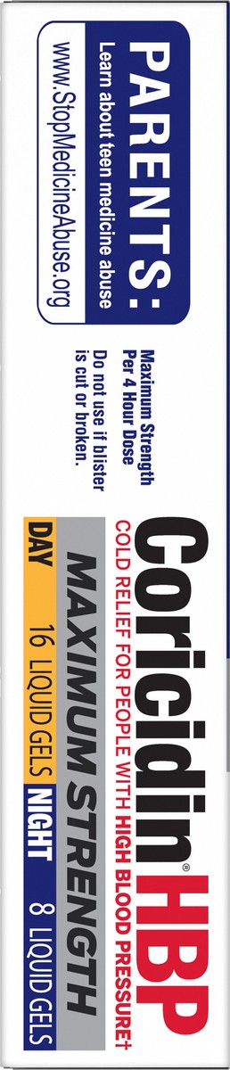 slide 7 of 7, Coricidin Liquid Gels Maximum Strength Day/Night Cold & Flu 24 ea Box, 24 ct