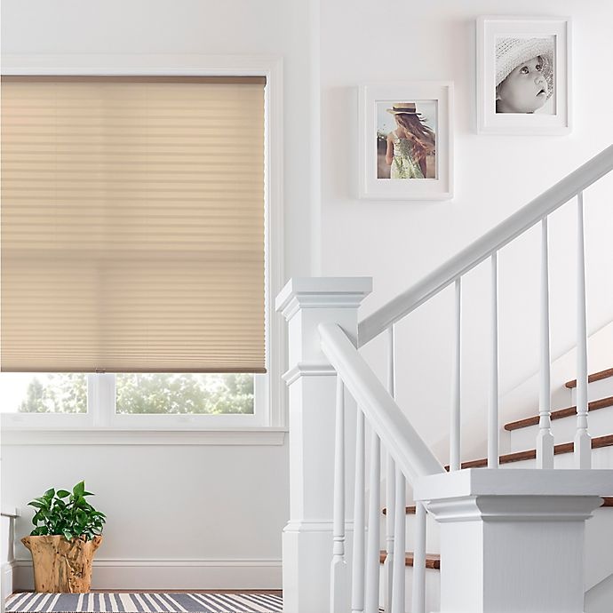 slide 1 of 1, Real Simple Cordless Pleated Shade - Wheat, 23.5 in x 64 in
