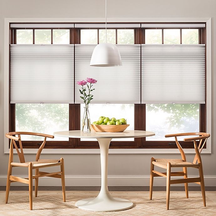 slide 1 of 1, Real Simple Cordless Top-Down Bottom-Up Cellular Shade - Polar, 28 in x 72 in