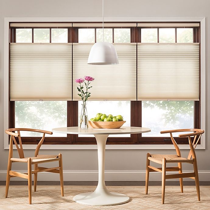 slide 1 of 4, Real Simple Cordless Top-Down Bottom-Up Cellular Shade - Alabaster, 31.5 in x 72 in