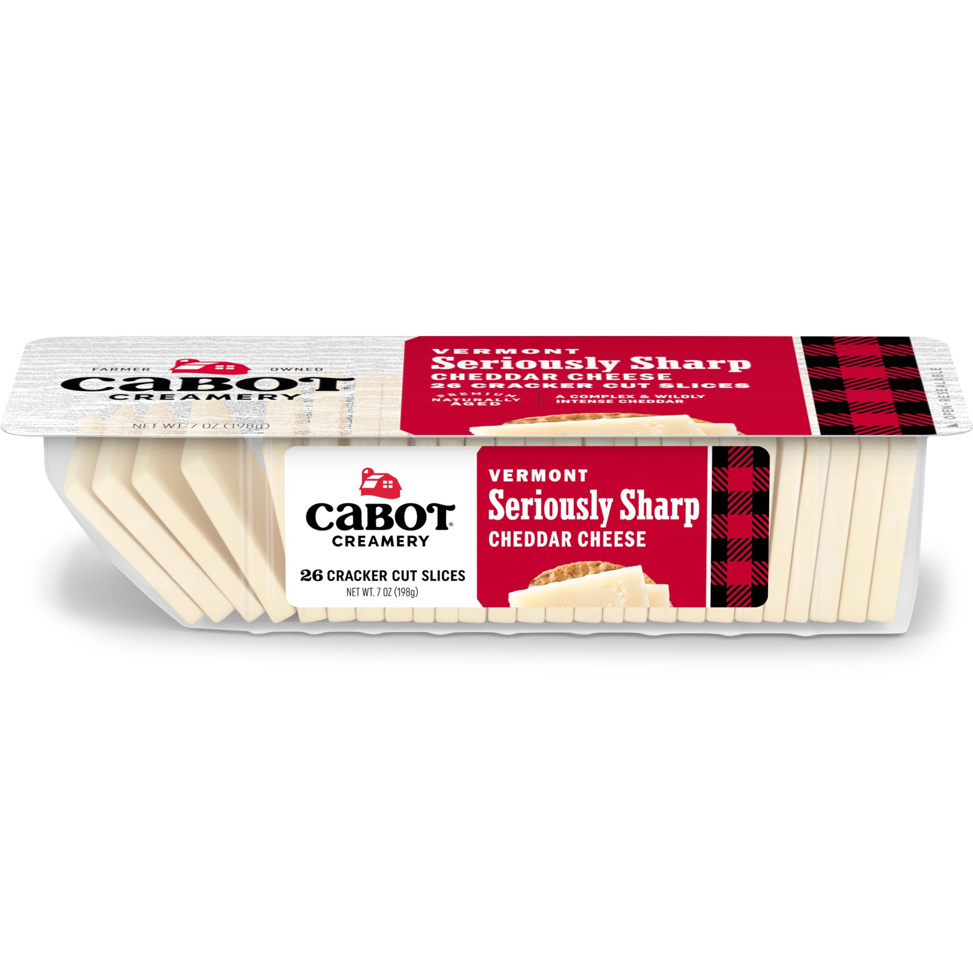 slide 1 of 2, Cabot Creamery Cracker Cut Seriously Sharp Cheddar Cheese 7 oz (Refridgerated Vacuum Pack), 7 oz