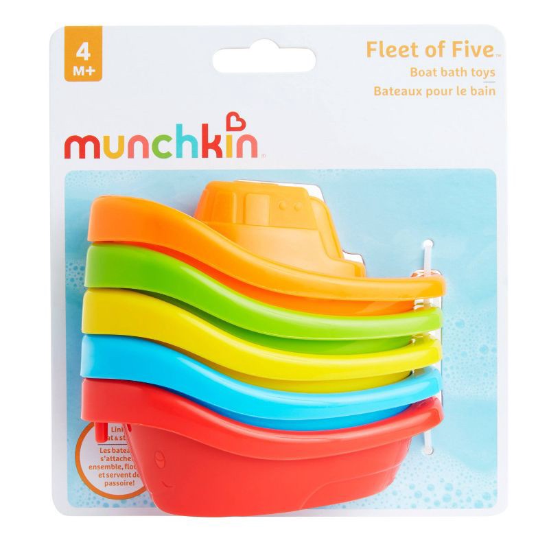 slide 5 of 6, Munchkin Fleet Of Five Boats Bath Toy, 1 ct