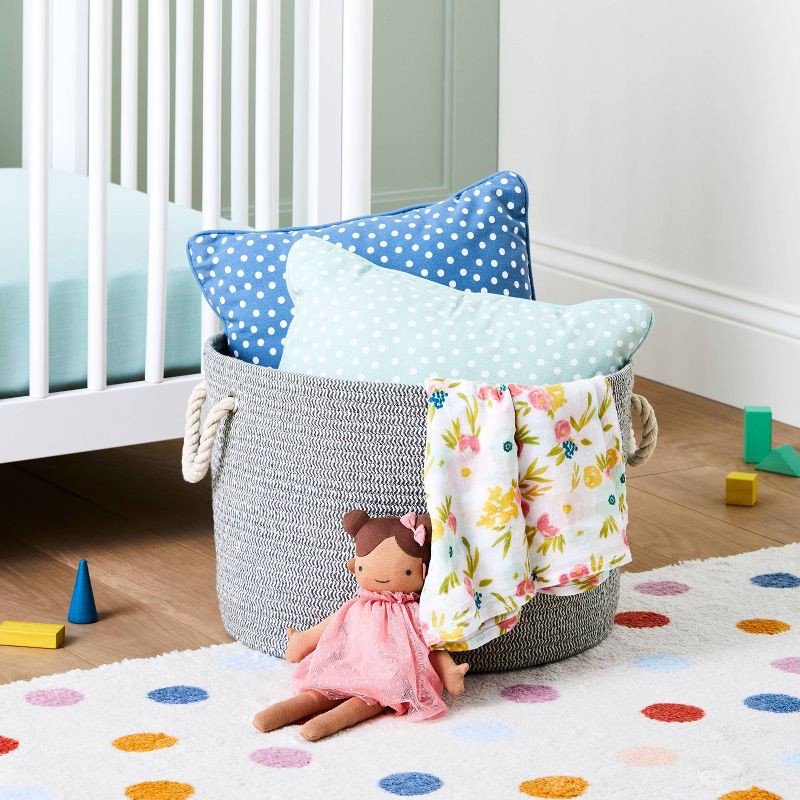 slide 2 of 3, Large Round Coiled Rope Basket - Cloud Island™, 1 ct